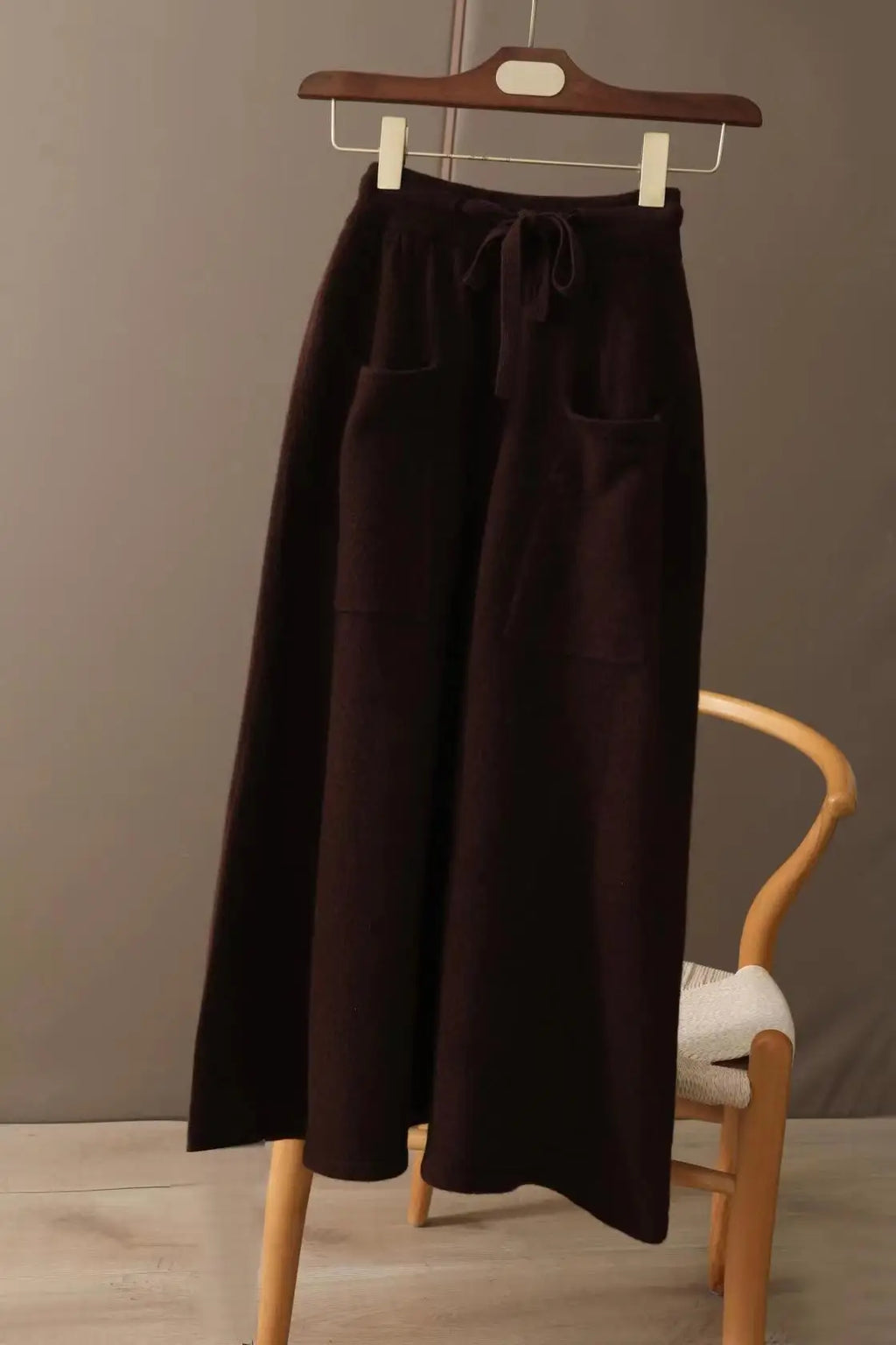 100% Pure Cashmere Wool Women's A-Line Skirt w/Pocket