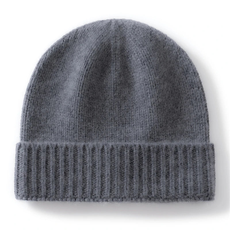 100% Cashmere Knitted Hat with Ear Protection