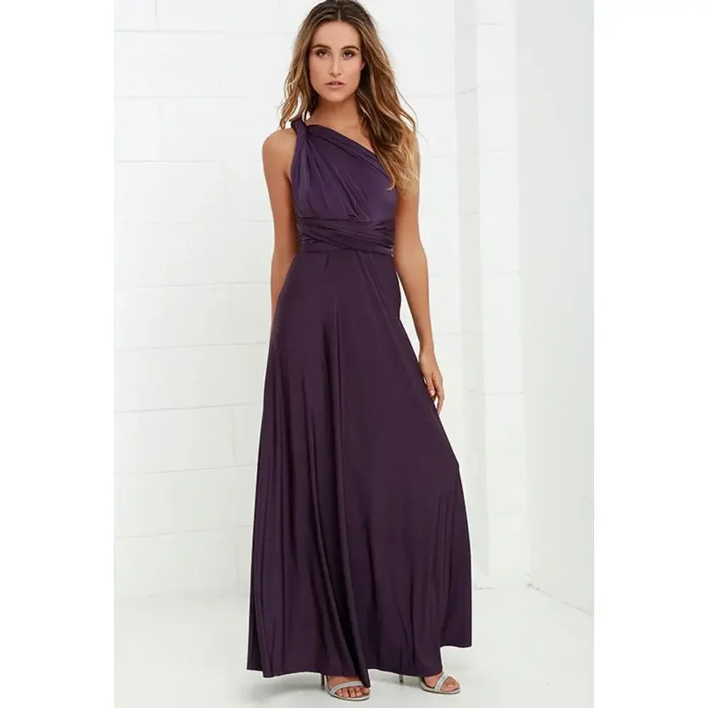 Women's V-neck Strappled Long Dress