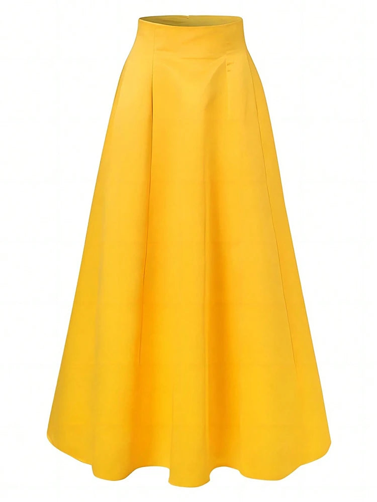 Elegant Satin A-line Long Maxi Skirt