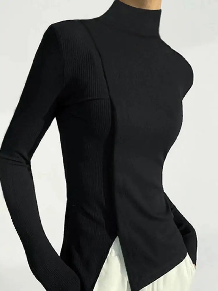Long Sleeves Split Bottom Top