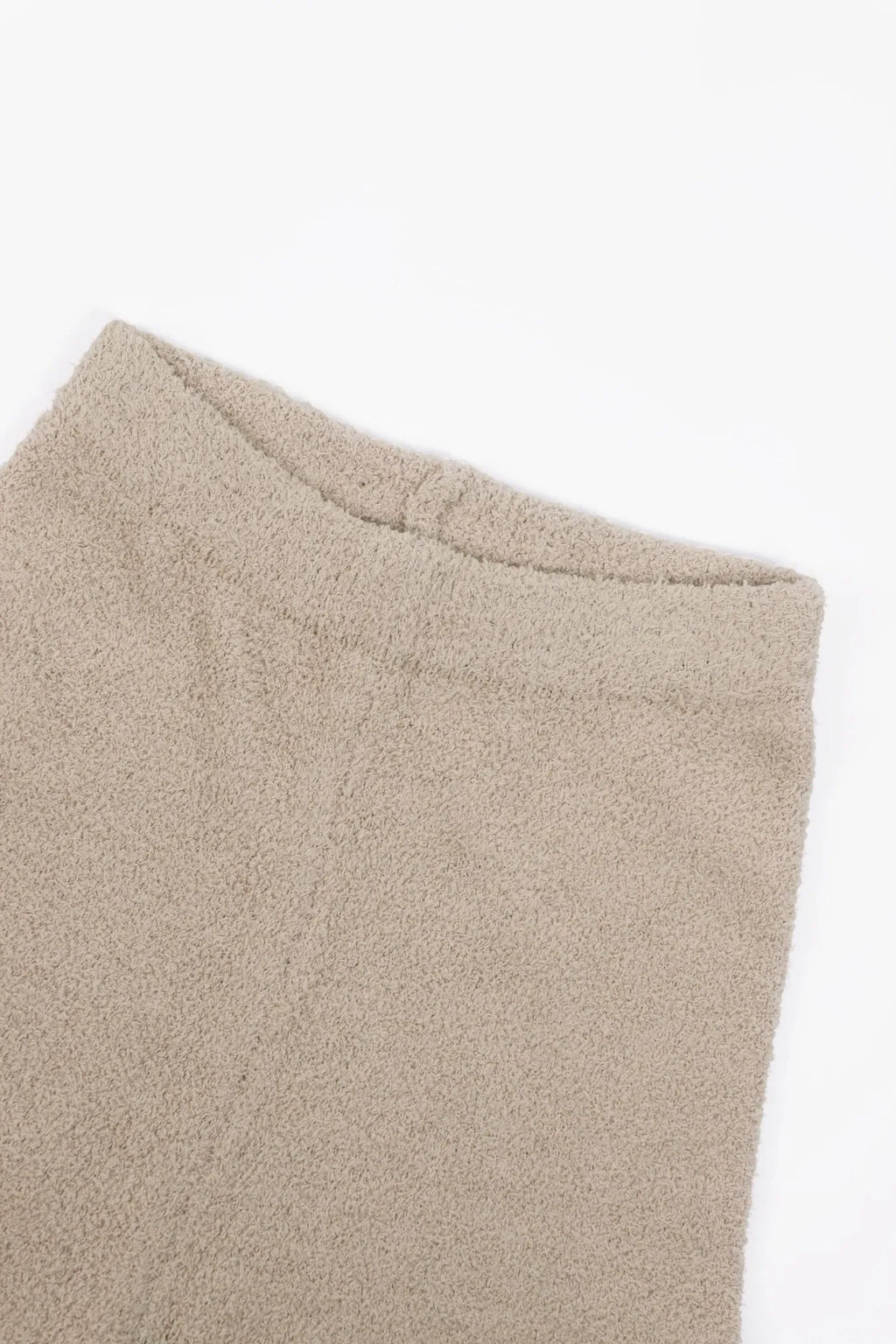 Beige Casual Oversized Knit Two-Piece Set with Half-Zip Sweater And Wide-Leg
