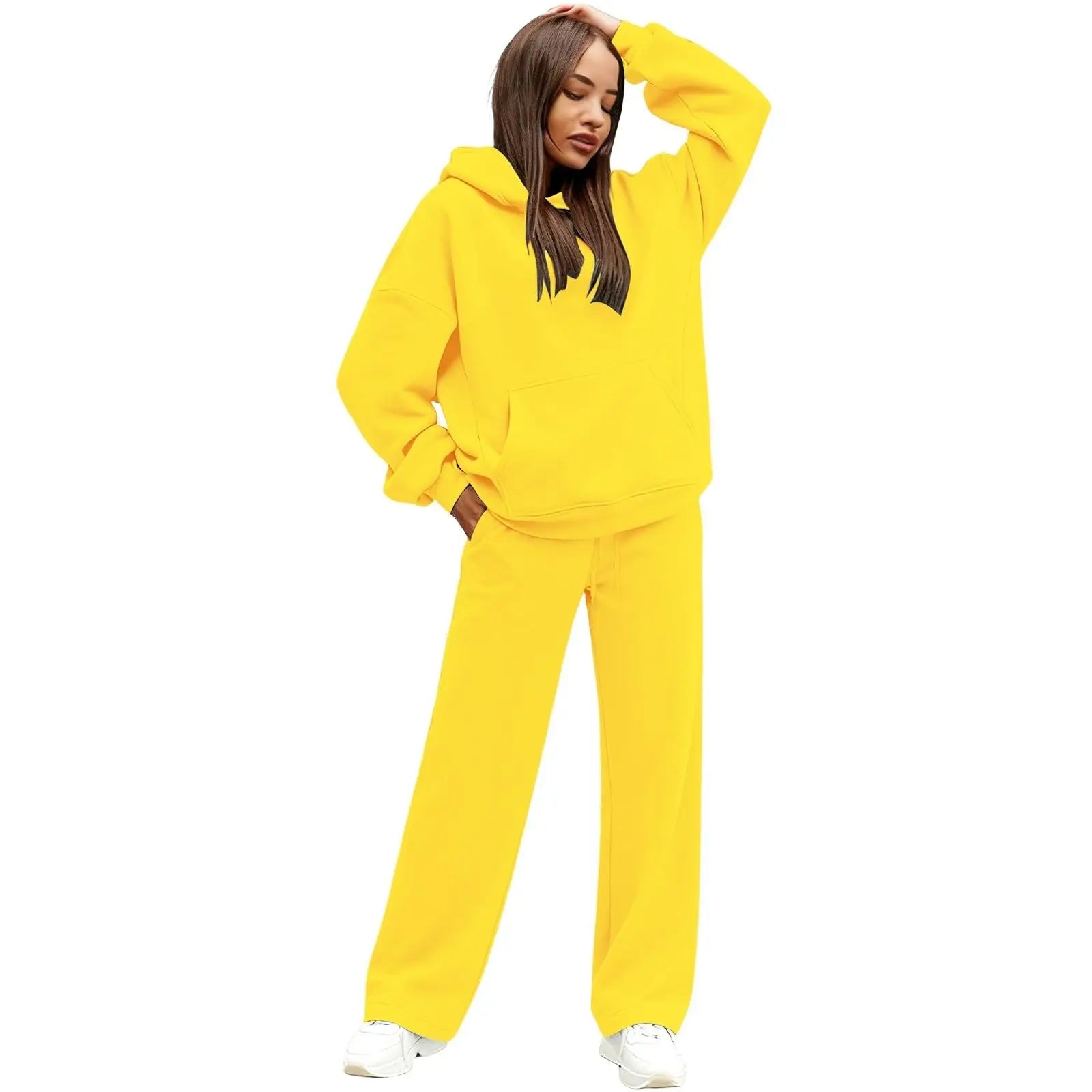 2 PiecePullover Tops And Wide Leg Pants Sweatsuit