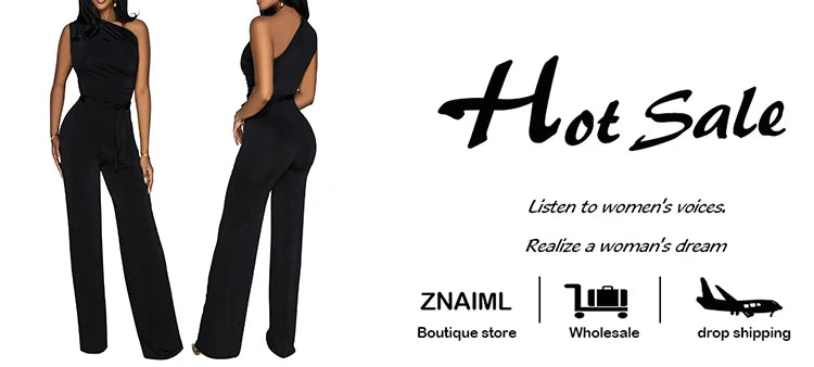 Diagonal Collar Sleeveless Jumpsuit with Wide-Legs