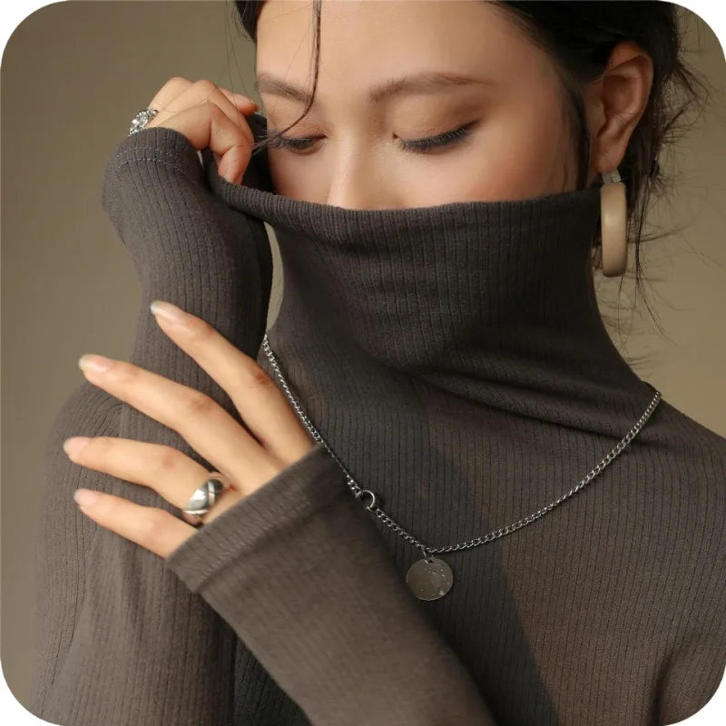 Long Sleeve Stretch Slim Fit Turtleneck