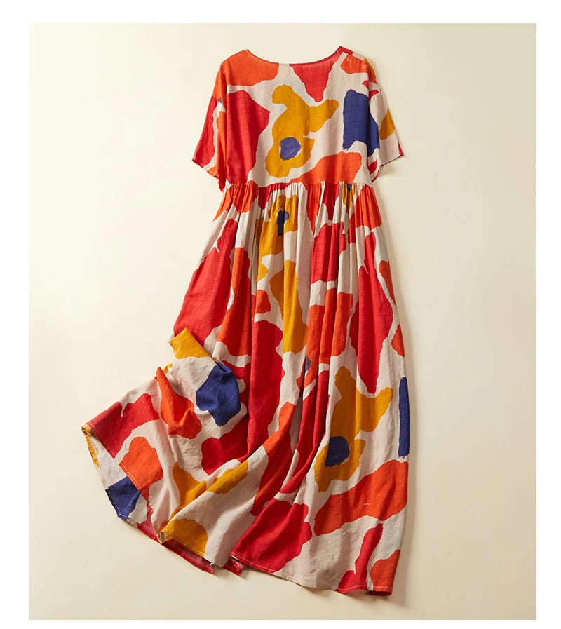 Plus Size Women's Boho Beach Floral Summer Dress