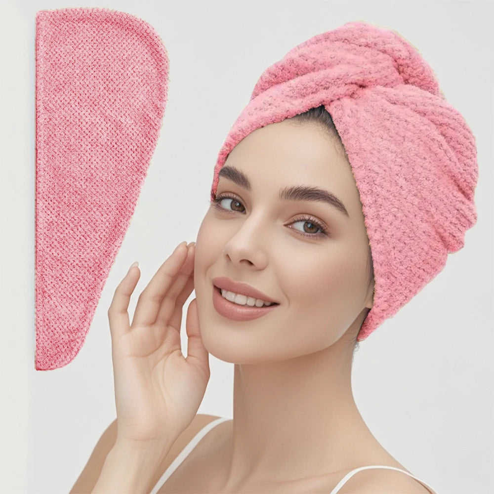 Solid color Absorbent Hair Towel Wrap