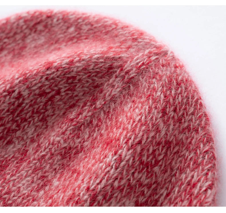 100% Cashmere Knitted Hat with Ear Protection
