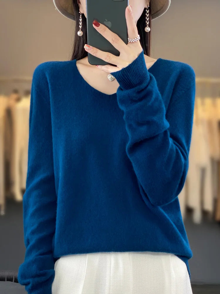 100% Merino Wool Cashmere Pullover Sweater