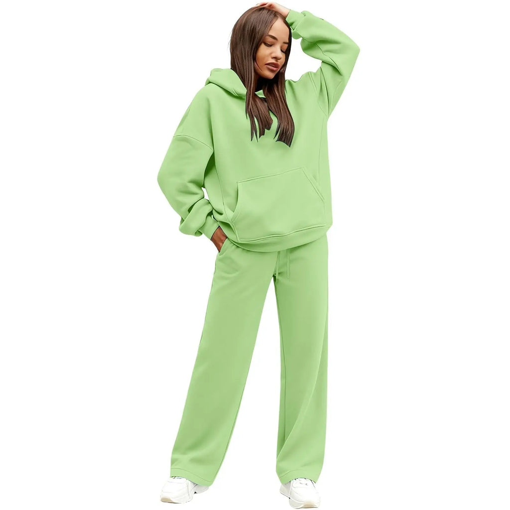 2 PiecePullover Tops And Wide Leg Pants Sweatsuit