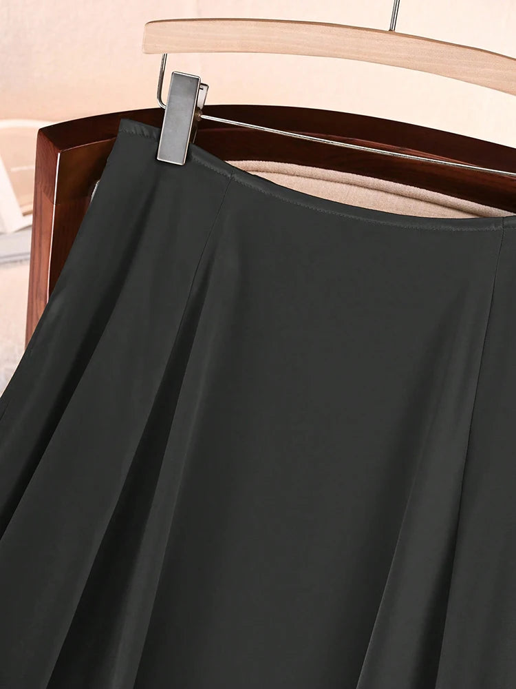 Elegant Satin A-line Long Maxi Skirt