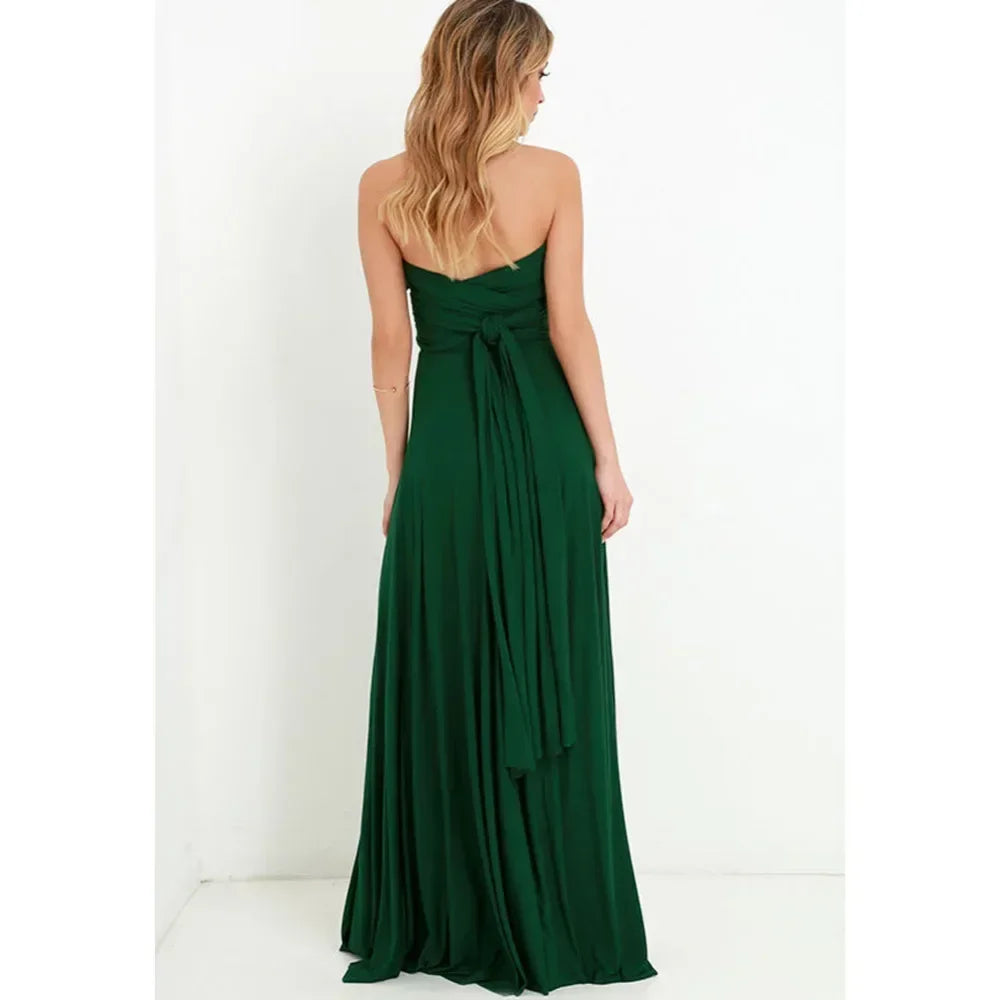 Women's V-neck Strappled Long Dress