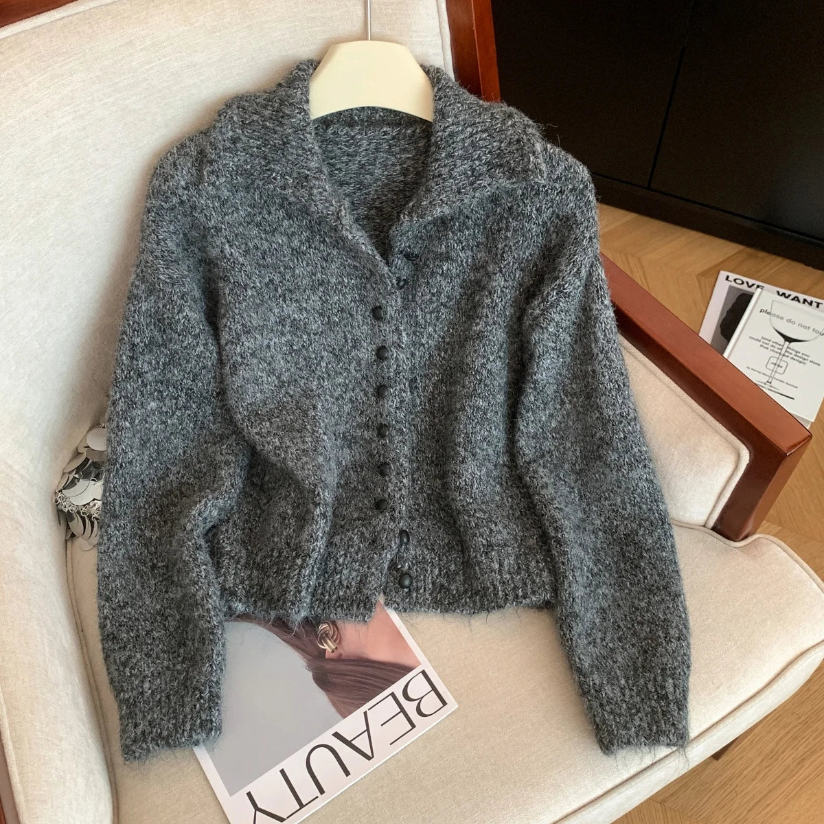Turtleneck Cardigan Sweater