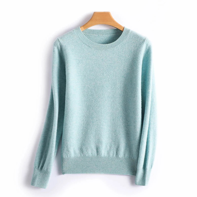 Cashmere Crew Neck Pullover Knit Sweater