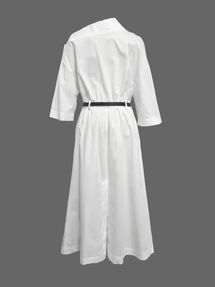 Casual Mid-Length Off-Shoulder White Dress