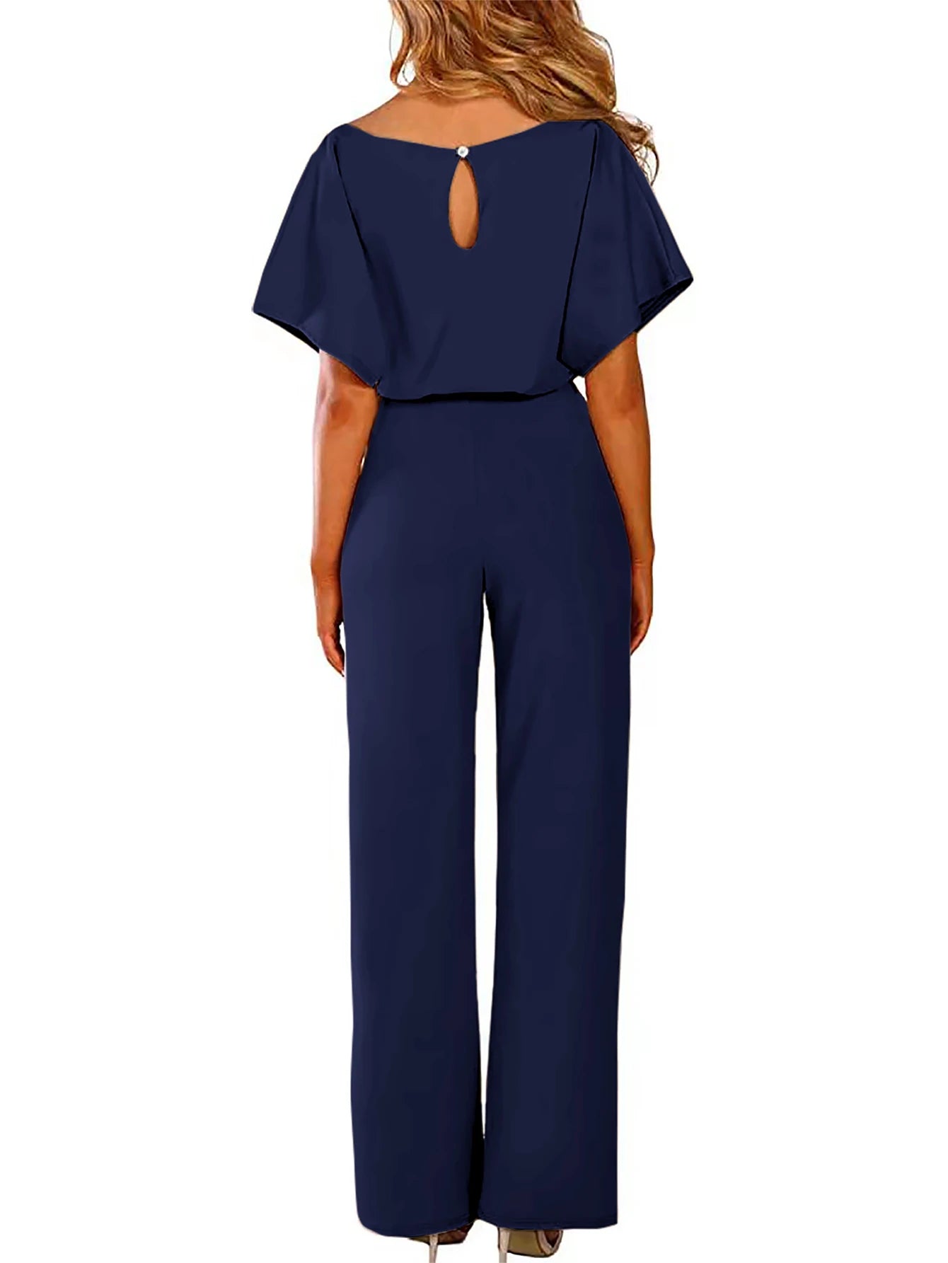 Women's Belted Wide-Leg Jumpsuit