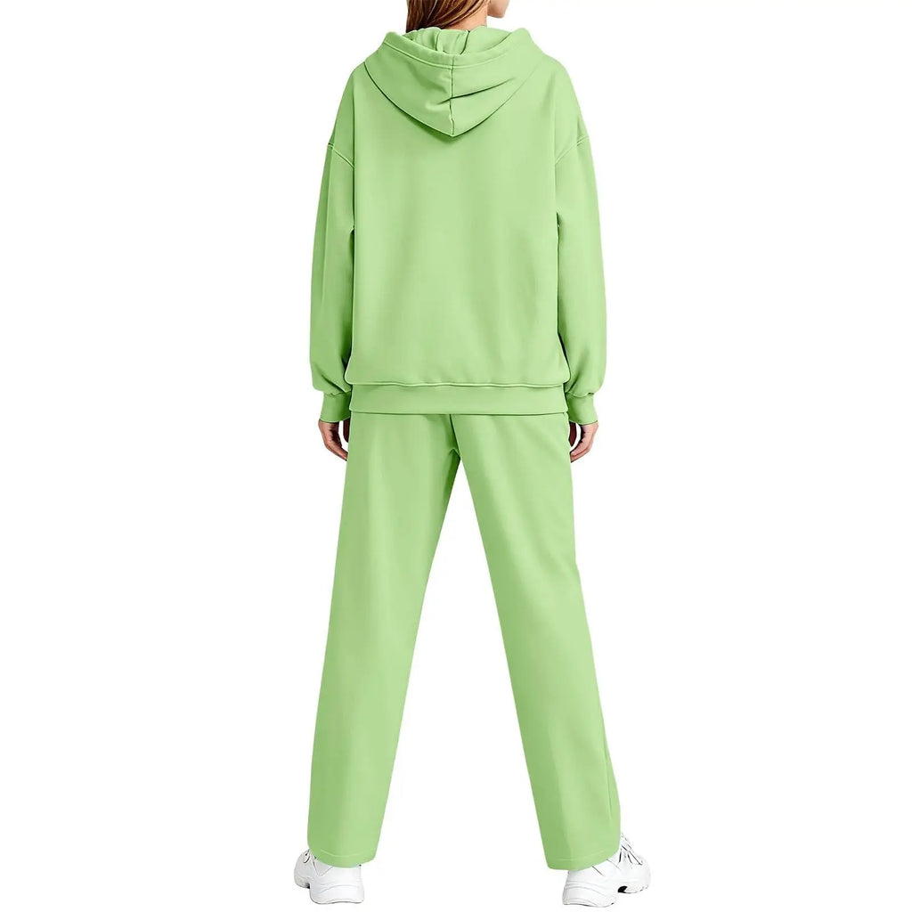 2 PiecePullover Tops And Wide Leg Pants Sweatsuit