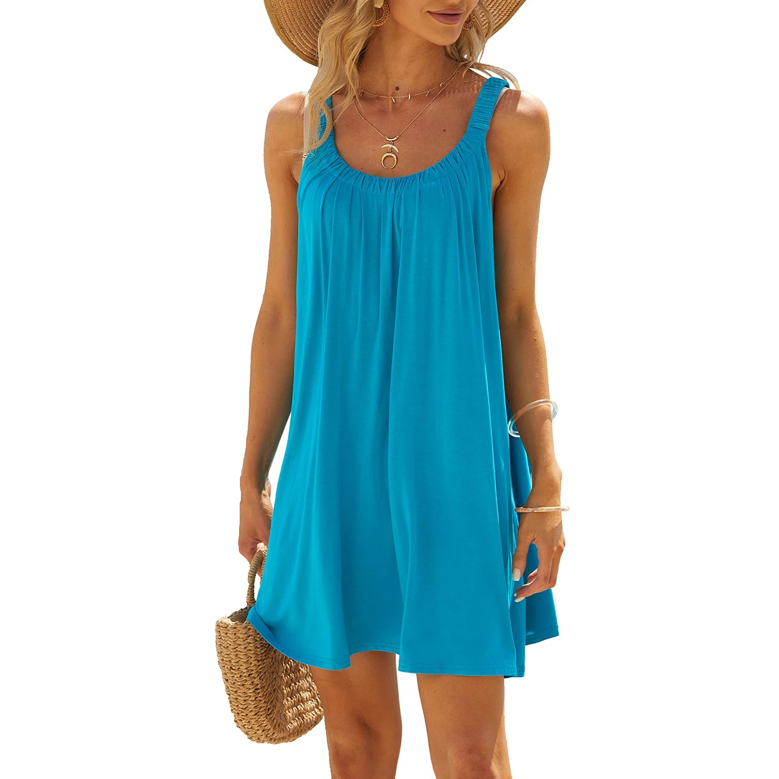 Casual Sleeveless Summer Short Beach Dress