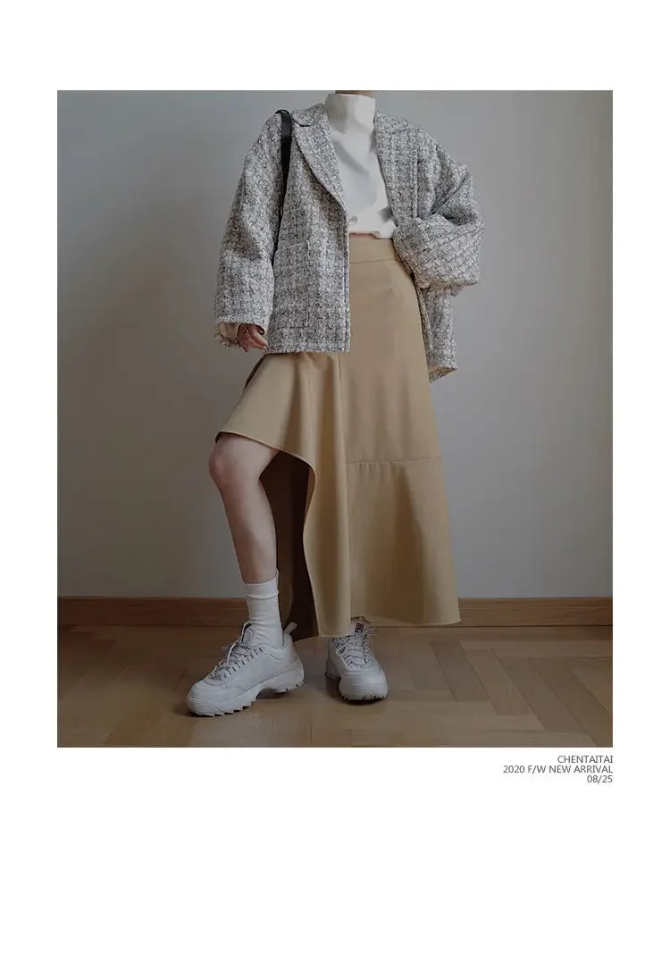 High Collar Long Loose Sleeve Top