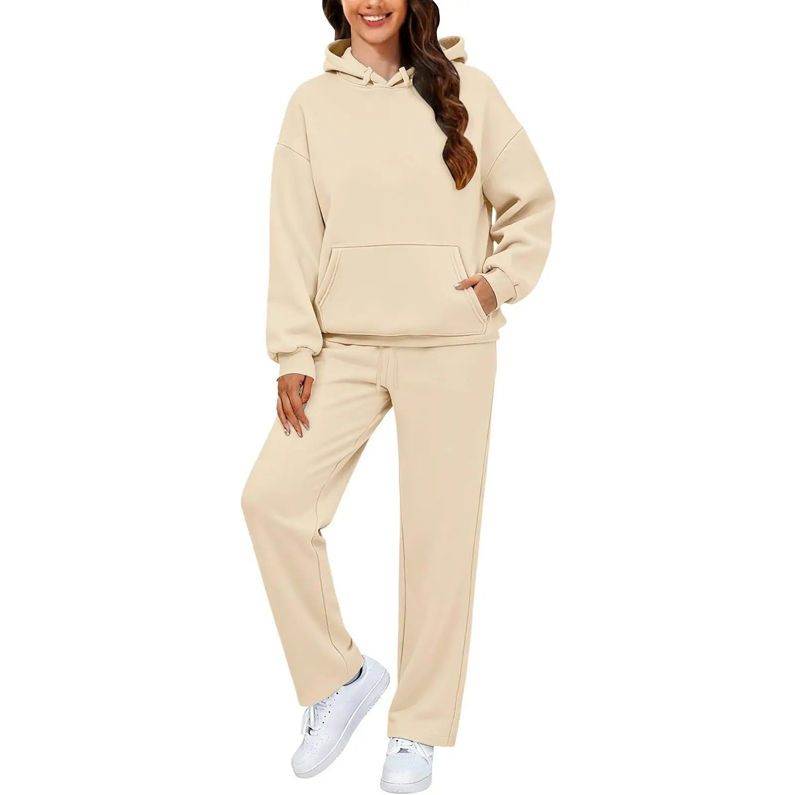2 PiecePullover Tops And Wide Leg Pants Sweatsuit