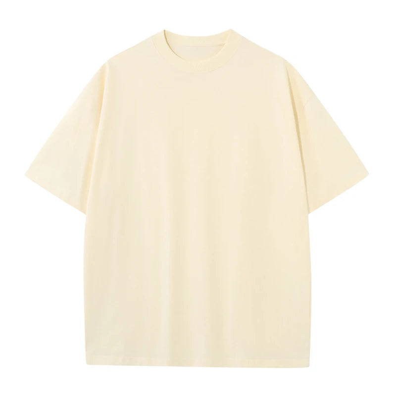 Plus Size Heavy-weight Cotton Blend Crewneck Short-sleeve T-Shirt Shirt