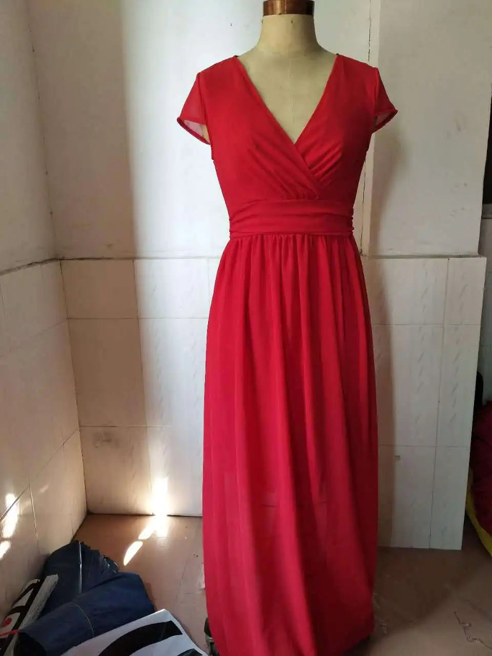 Women's Short Sleeve Chiffon Dress