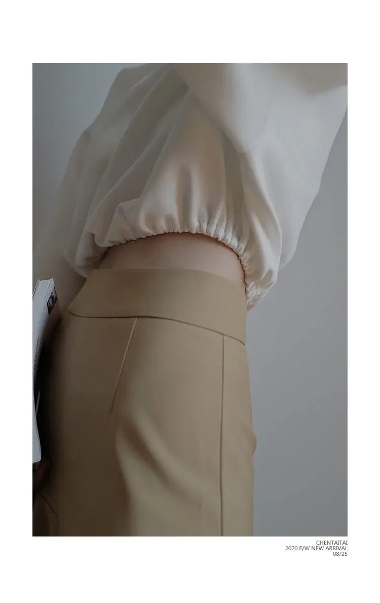 High Collar Long Loose Sleeve Top