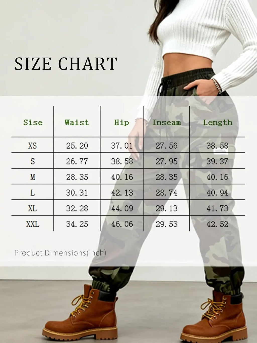 Women’s Lightweight Quick-Dry Camo Solid/Cargo Tapered Leg Pants