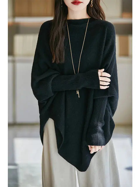 100% Merino Wool Triangle, Boat Neck Pullover Sweater