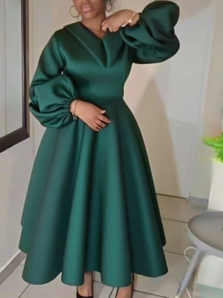 Stylish African Lantern Sleeve Dress