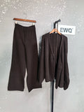 Casual Long Sleeve Sweater And High Waist Trousers Knit Set