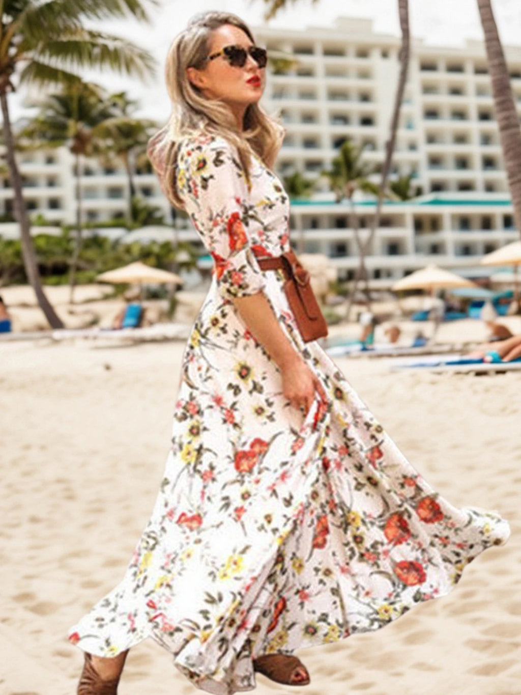 Elegant Floral Print Dress