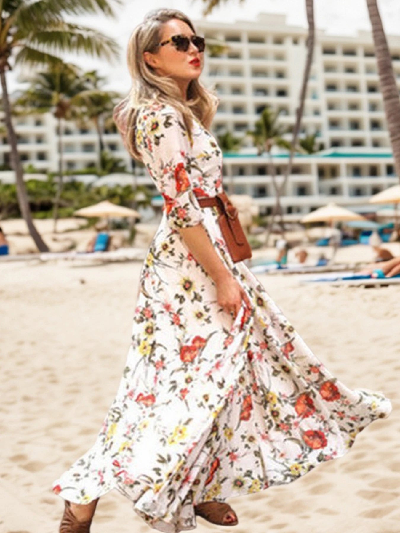 Elegant Floral Print Dress
