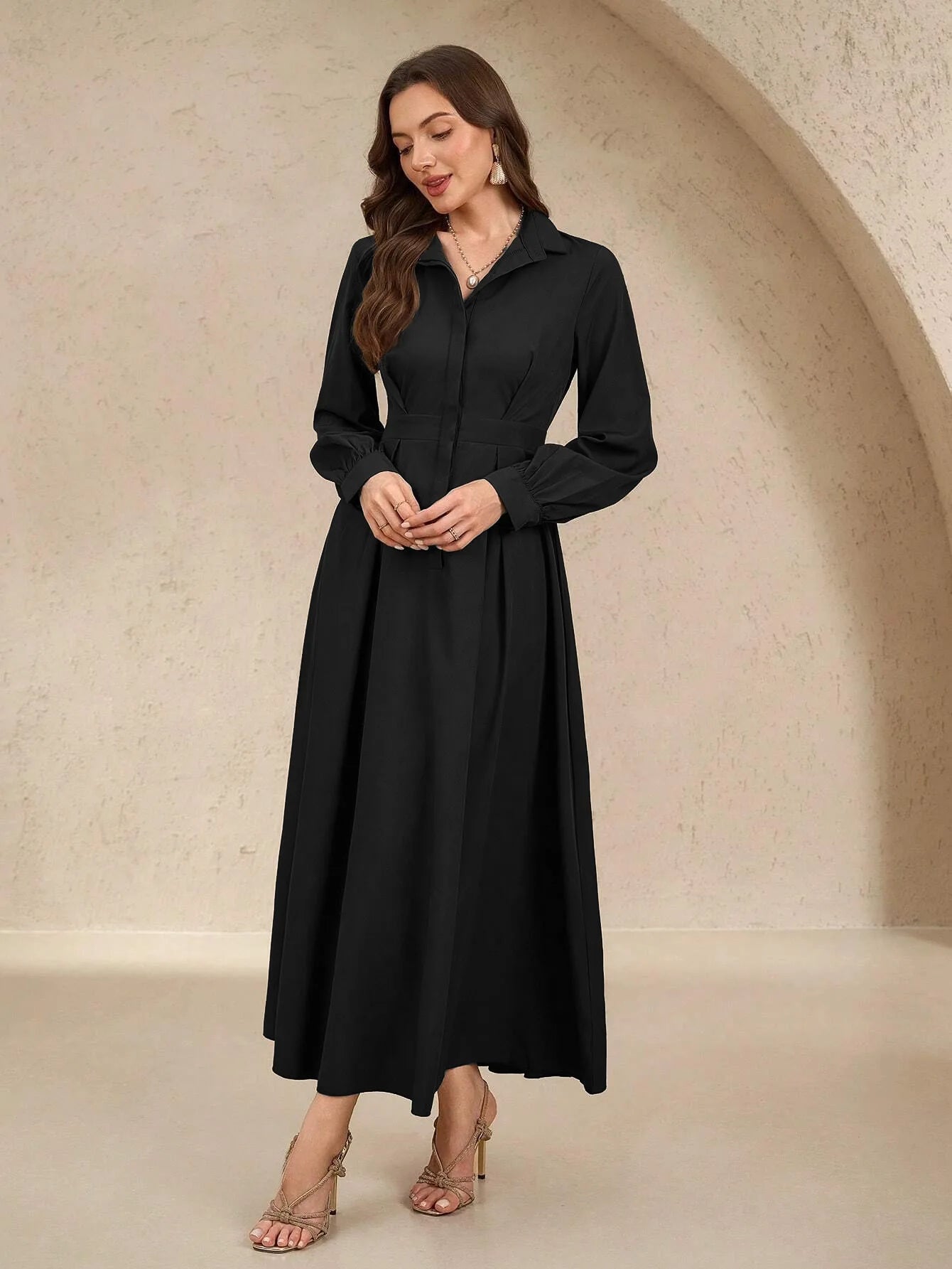 Women's Button-up, Long Dress