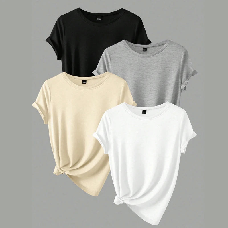 4PCS Women's T-shirts
