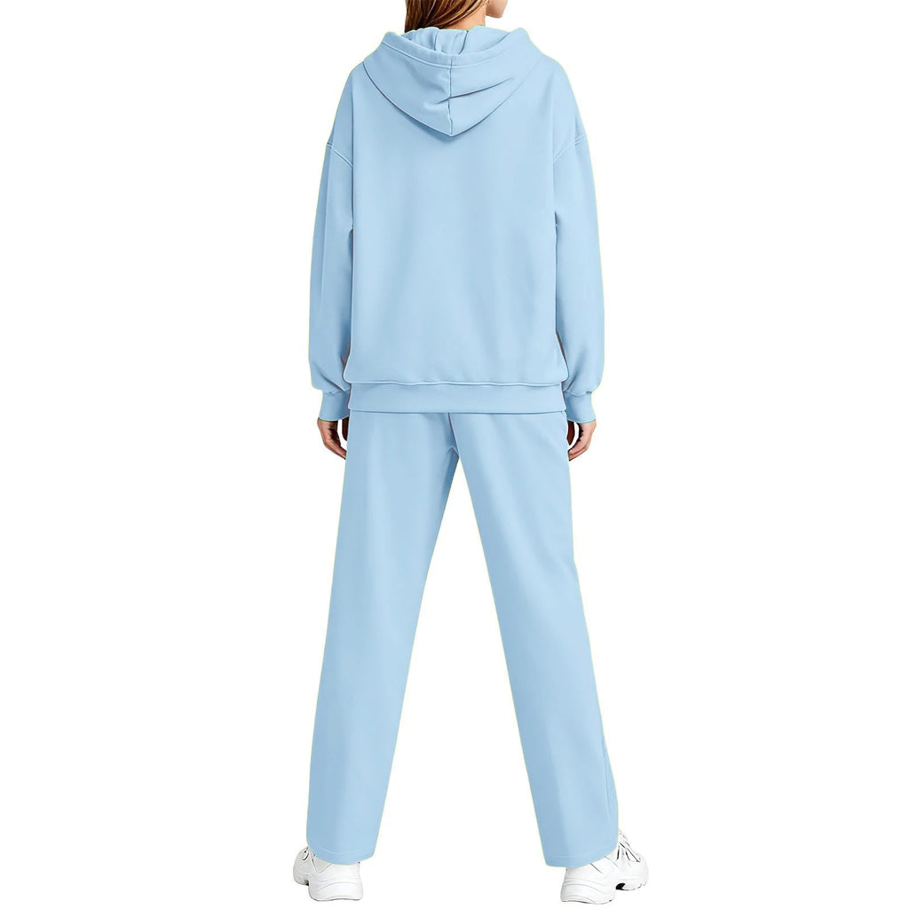 2 PiecePullover Tops And Wide Leg Pants Sweatsuit