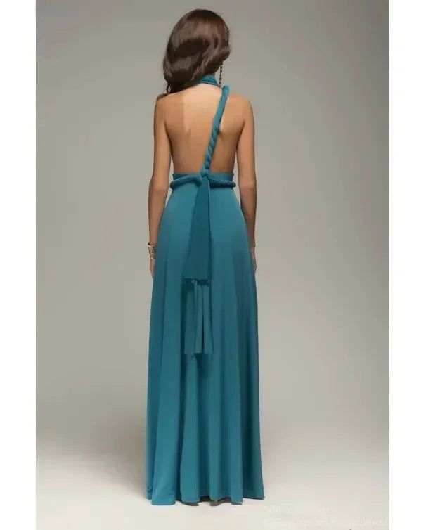Women's V-neck Strappled Long Dress