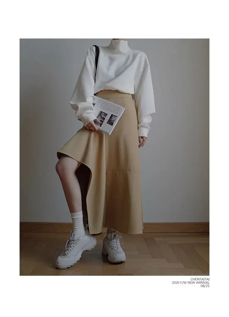 High Collar Long Loose Sleeve Top