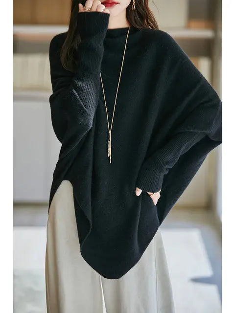 100% Merino Wool Triangle, Boat Neck Pullover Sweater