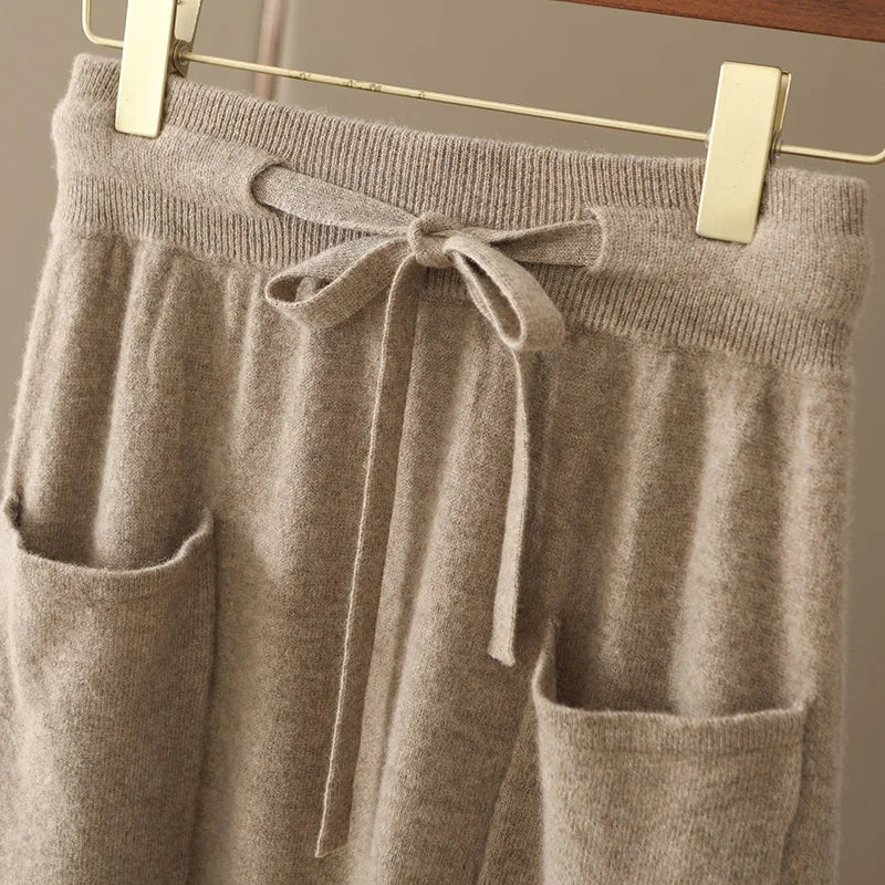 100% Pure Cashmere Wool Women's A-Line Skirt w/Pocket