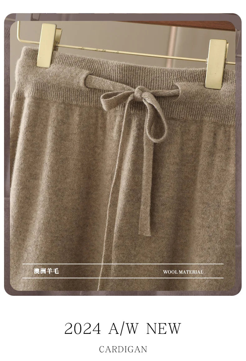 100% Pure Cashmere Wool Women's A-Line Skirt w/Pocket