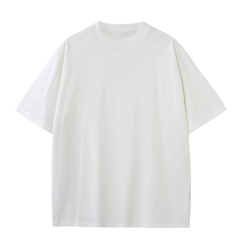 Plus Size Heavy-weight Cotton Blend Crewneck Short-sleeve T-Shirt Shirt