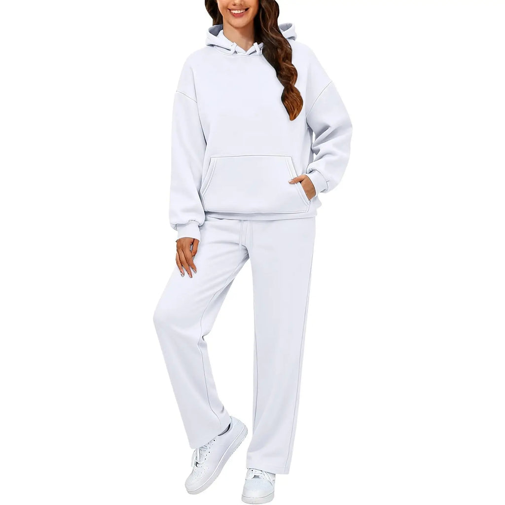2 PiecePullover Tops And Wide Leg Pants Sweatsuit