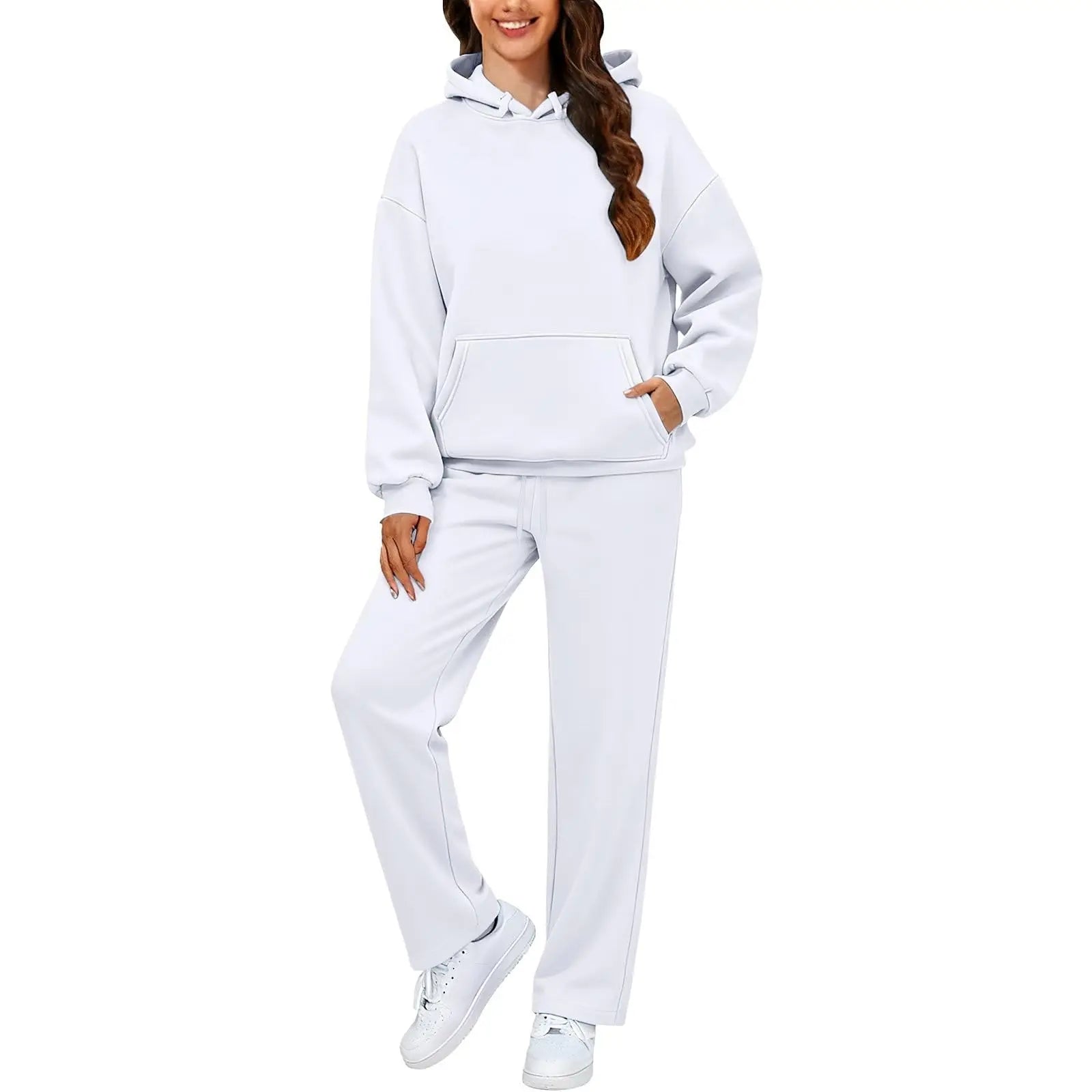 2 PiecePullover Tops And Wide Leg Pants Sweatsuit