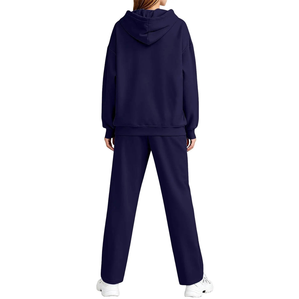 2 PiecePullover Tops And Wide Leg Pants Sweatsuit