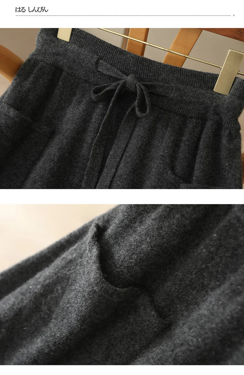 100% Pure Cashmere Wool Women's A-Line Skirt w/Pocket