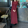 Solid Long Sleeve Corset Dress