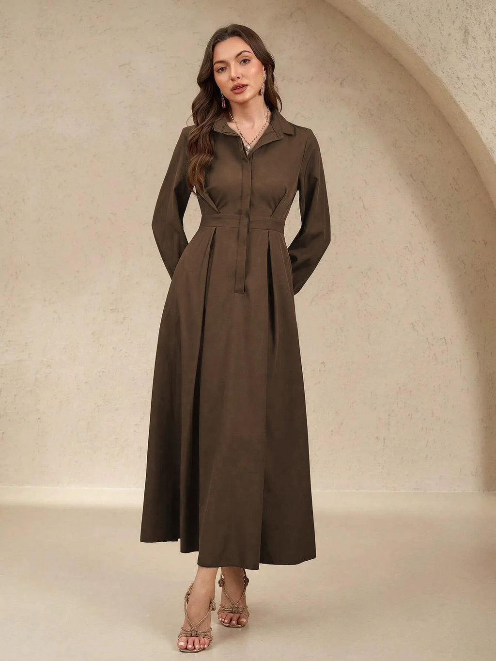 Women's Button-up, Long Dress