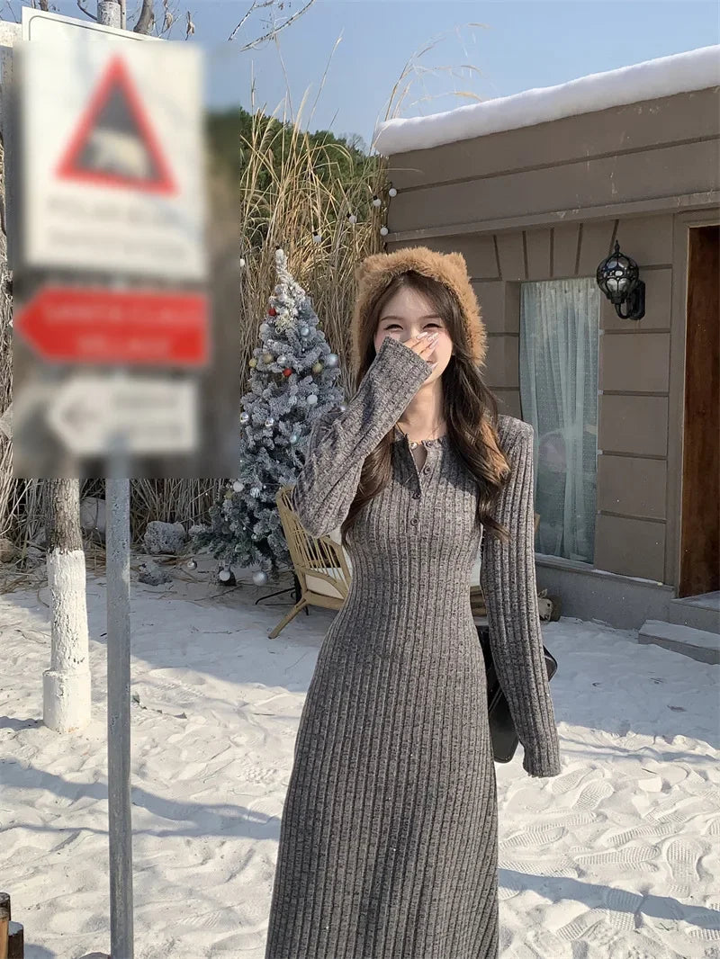 Long Sleeve Knitted Dress