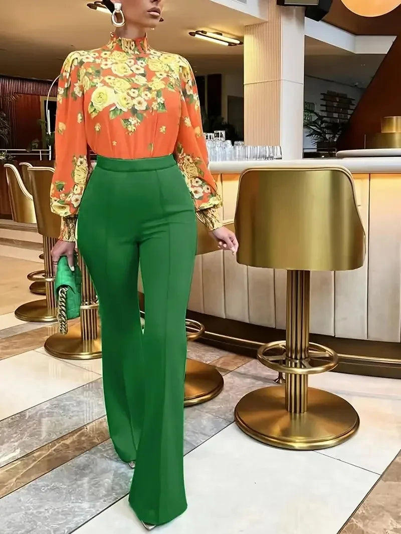 Slim Bell-Bottoms Trousers